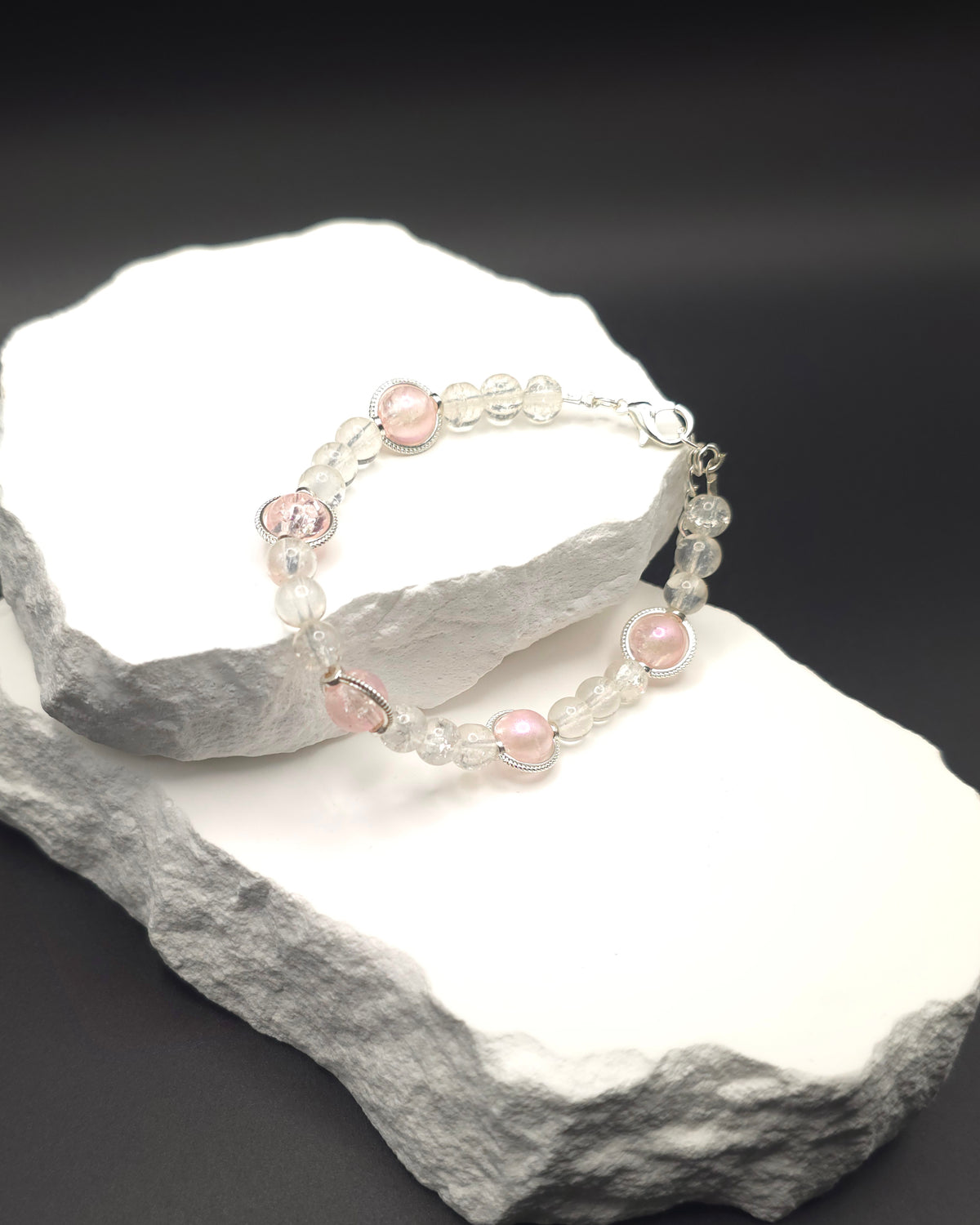 Pink Glass Beaded Bracelet