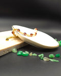 Brown and Cream Glass Beaded Bracelet