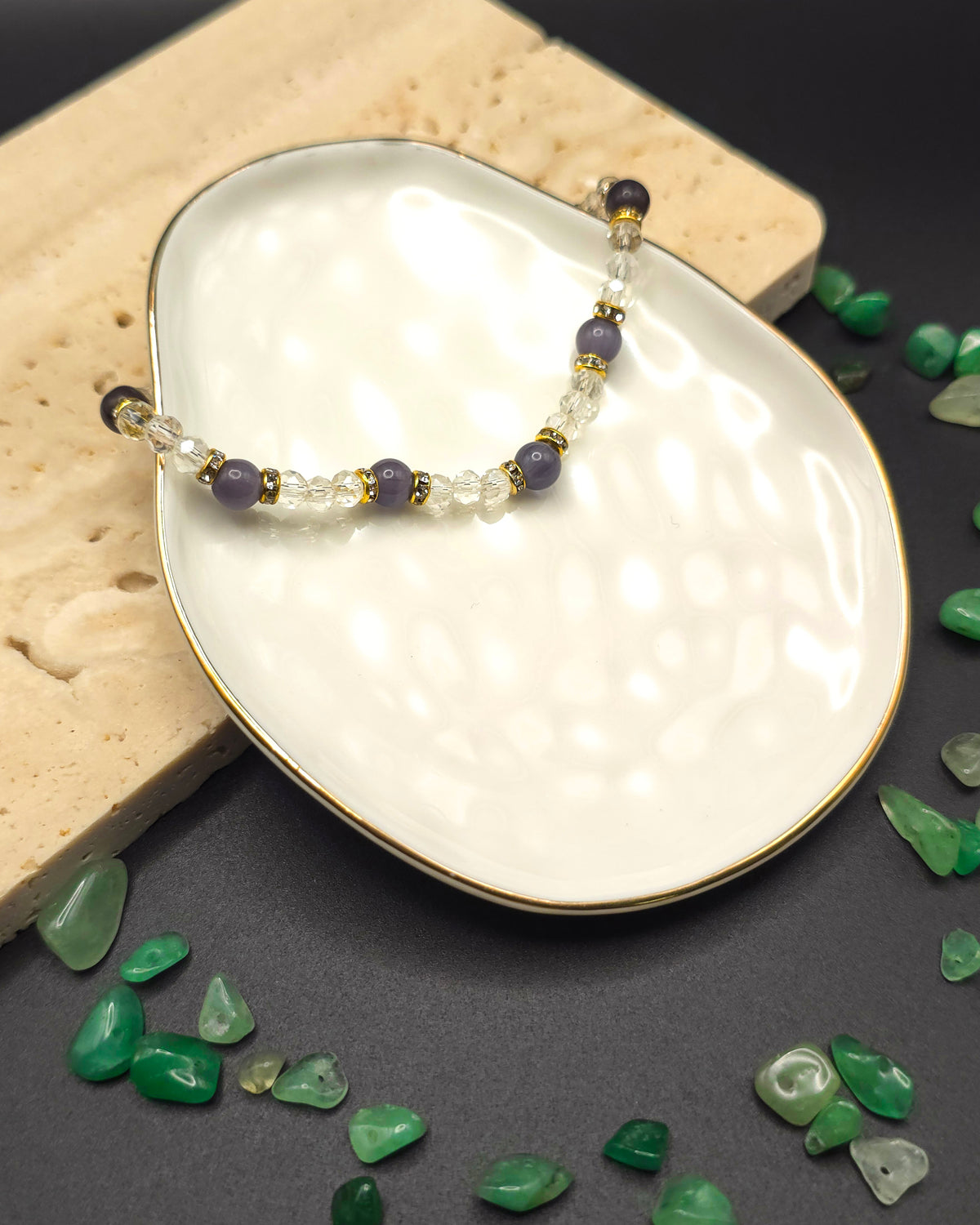Purple Glass Beaded Bracelet