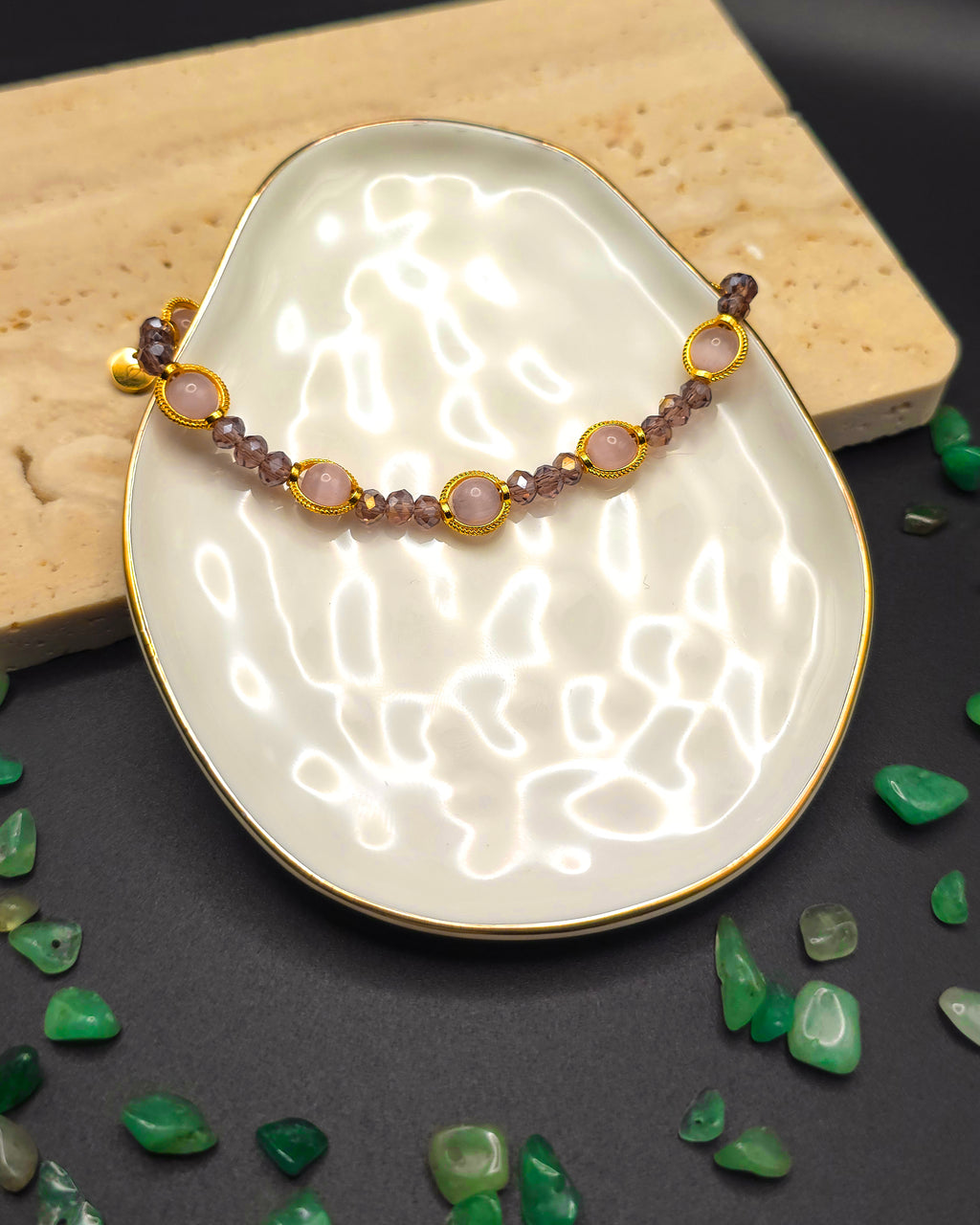 Purple Glass Beaded Bracelet