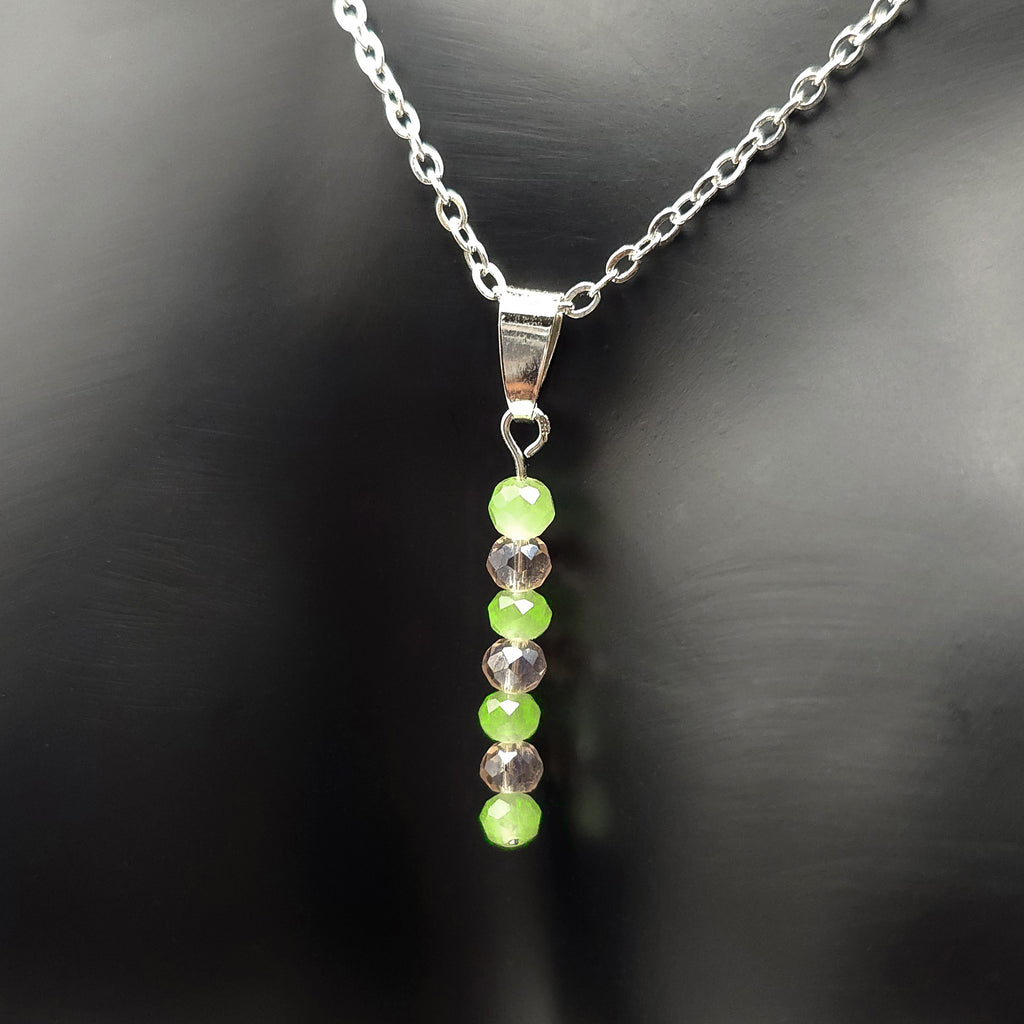 Green Glass Beaded Jewelry Set