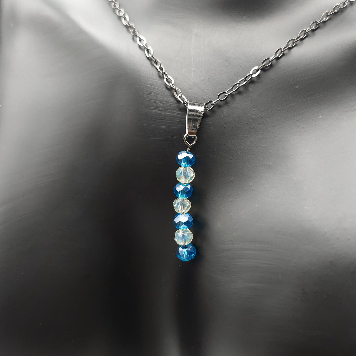 Blue Glass Beaded Jewelry Set