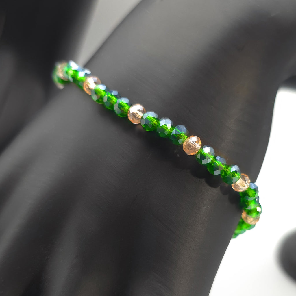 Green Glass Beaded Jewelry Set
