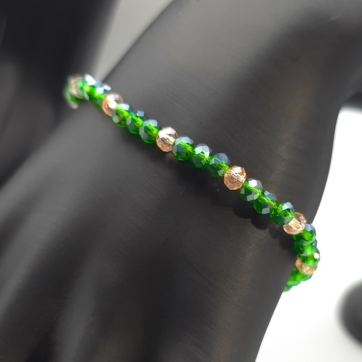 Green Glass Beaded Jewelry Set
