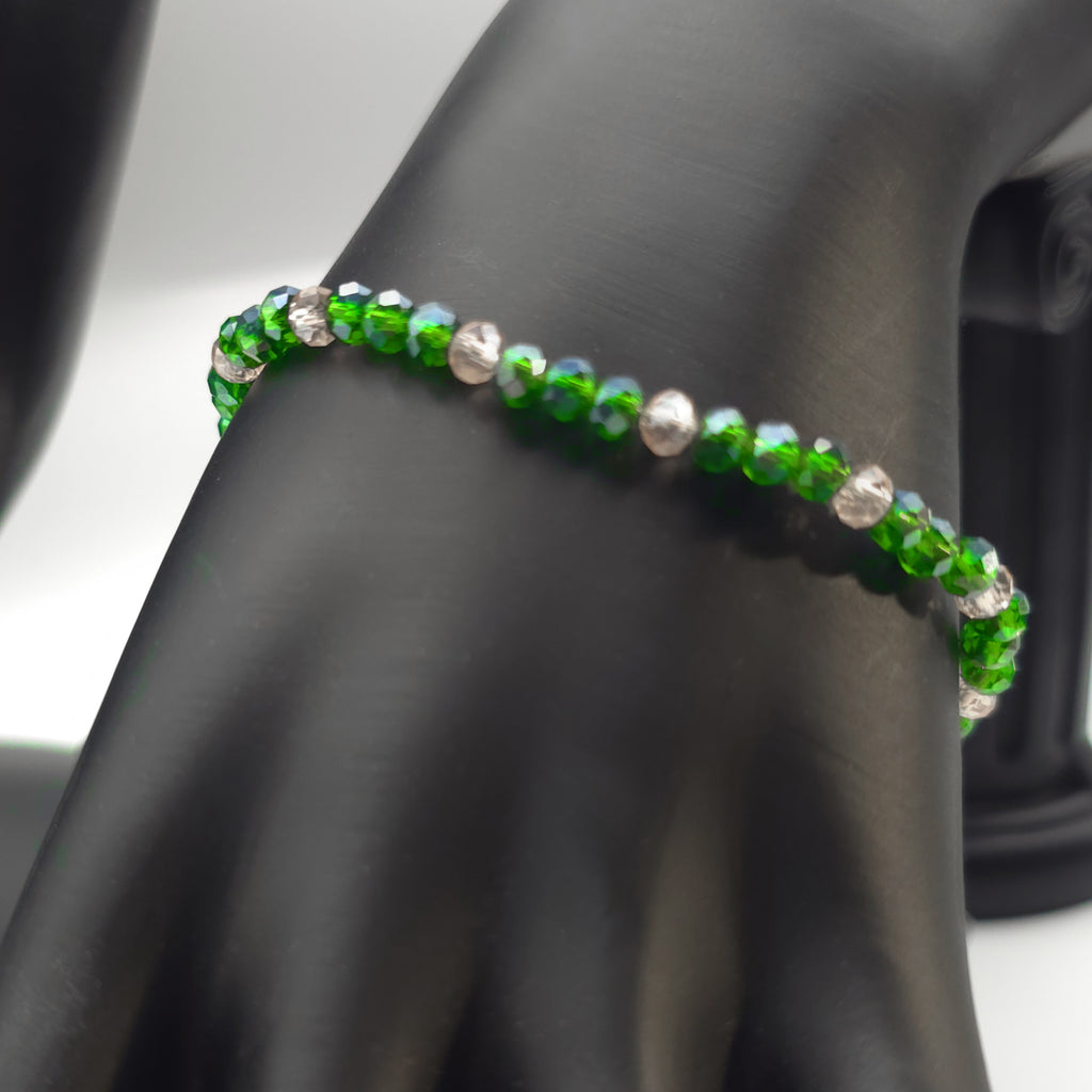 Green Glass Beaded Jewelry Set