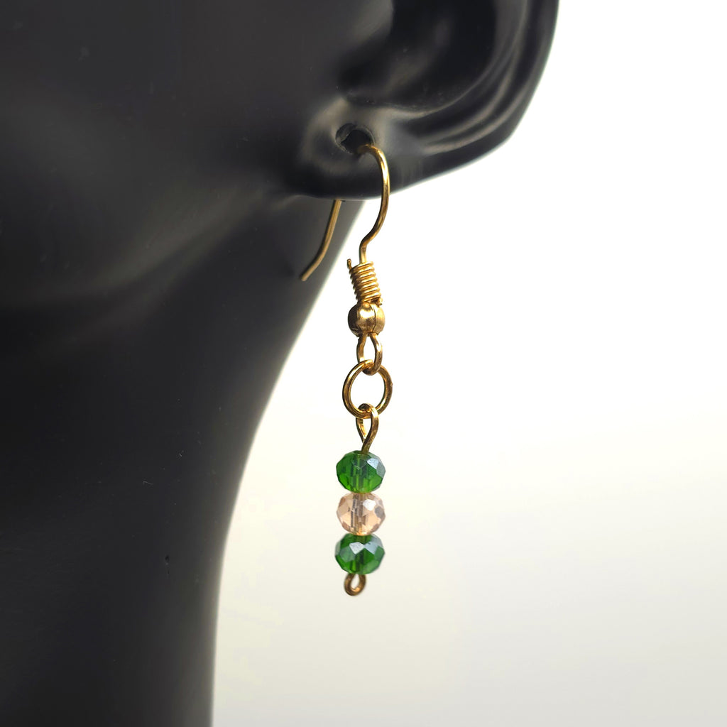 Green Glass Beaded Jewelry Set