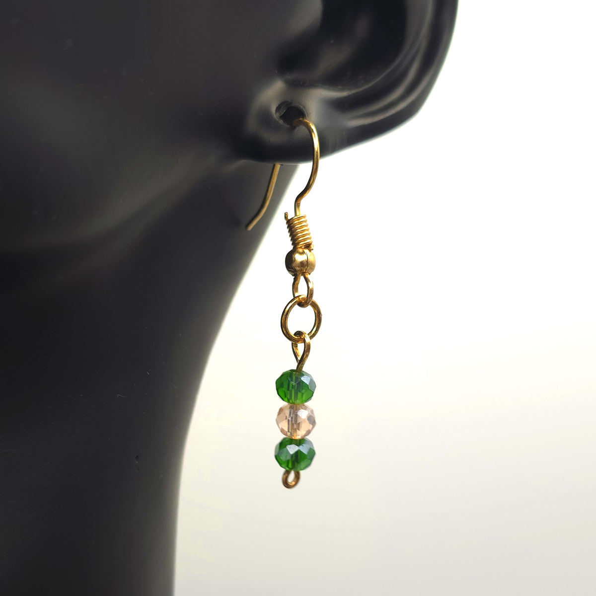 Green Glass Beaded Jewelry Set