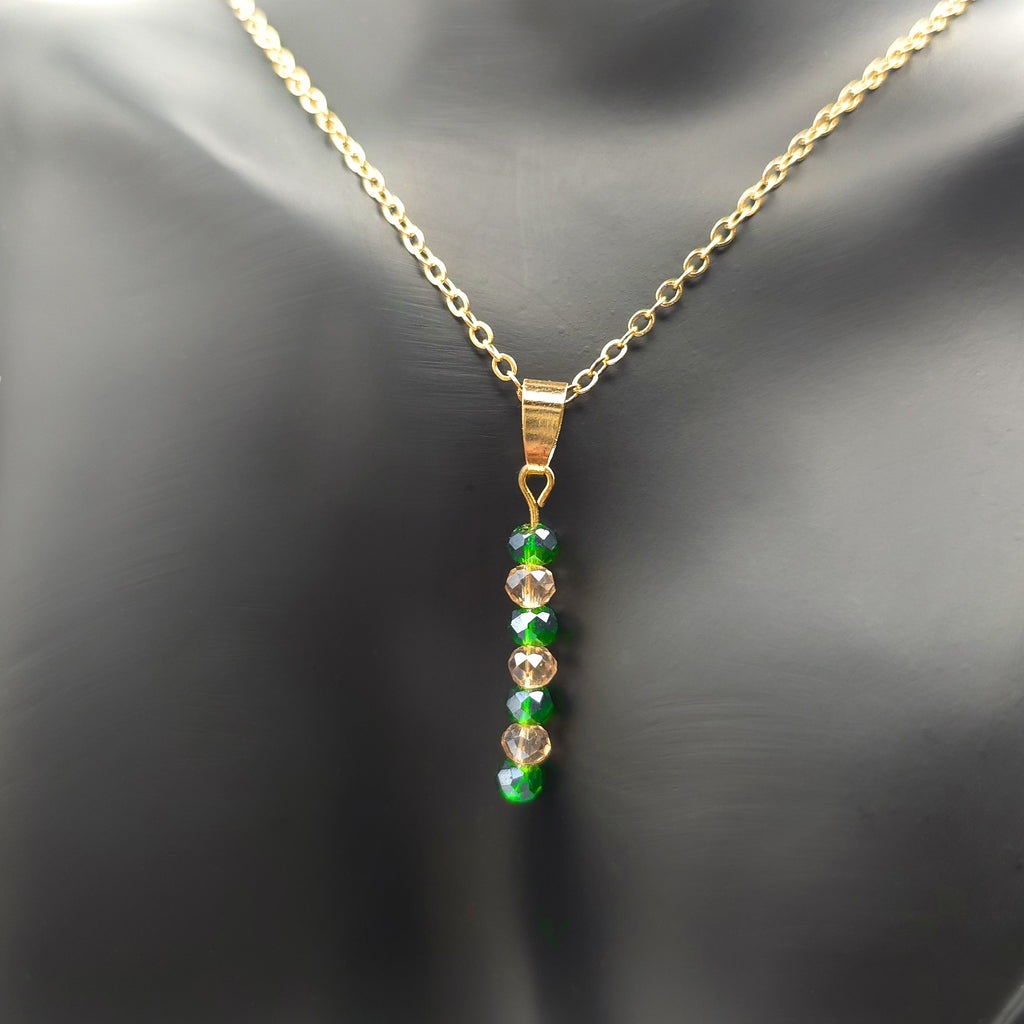 Green Glass Beaded Jewelry Set