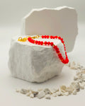 Red Glass Beaded Bracelet