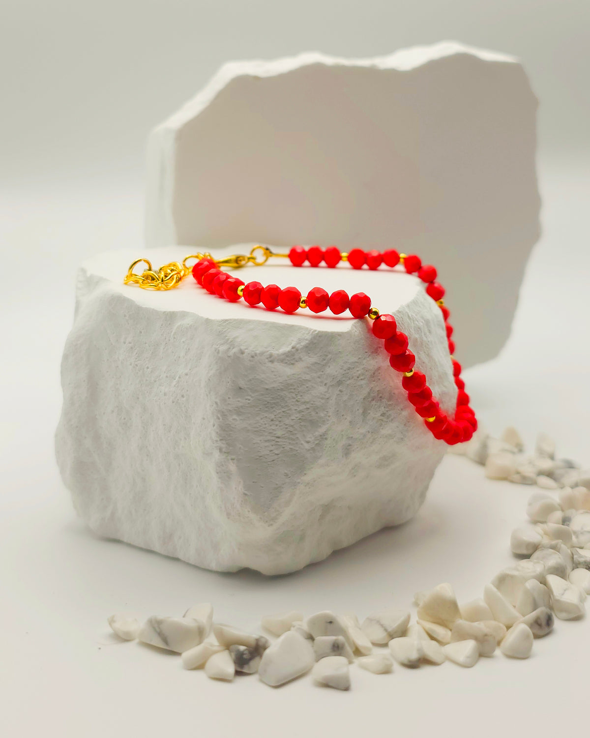 Red Glass Beaded Bracelet