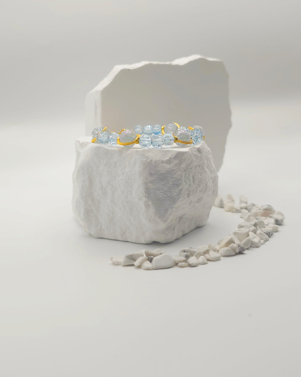 Blue Glass Beaded Bracelet