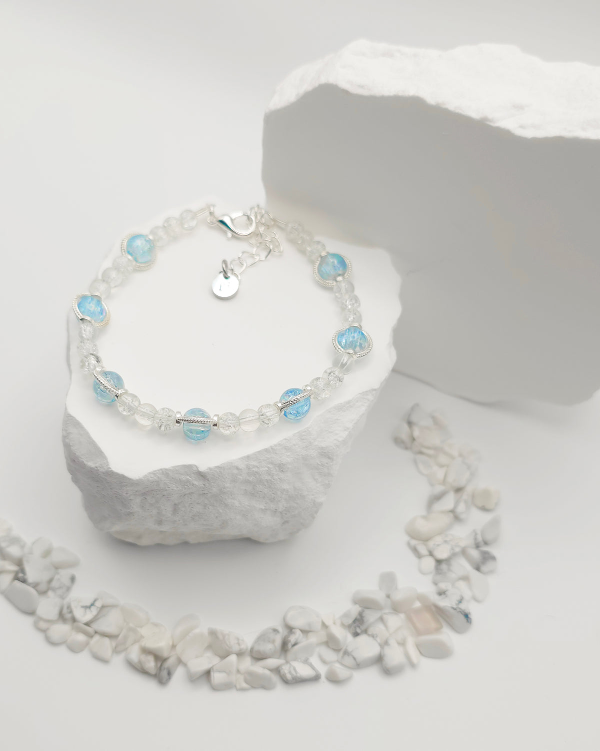Blue Glass Beaded Bracelet