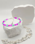 Purple and Blue Glass Beaded Bracelet
