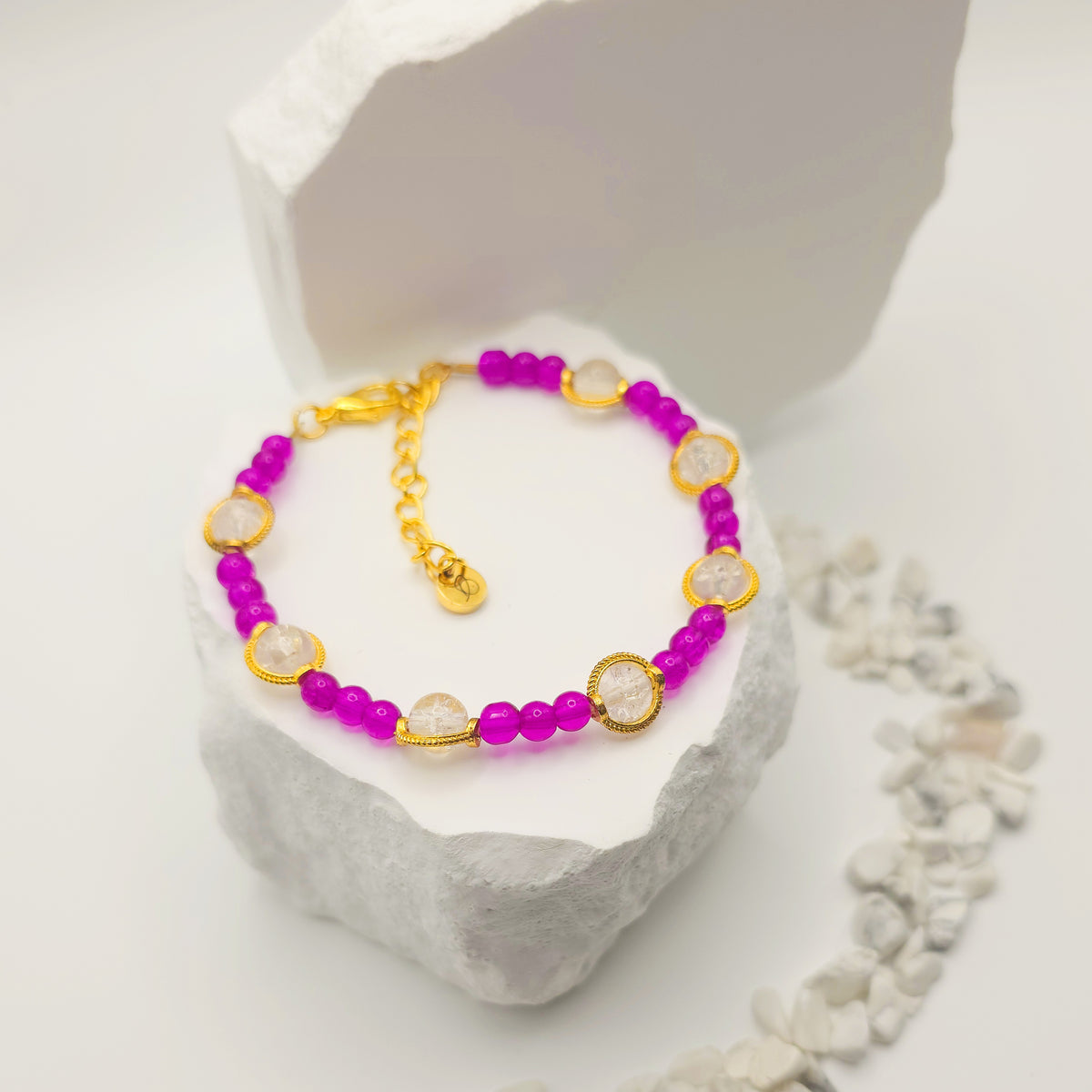 Pink Glass Beaded Bracelet