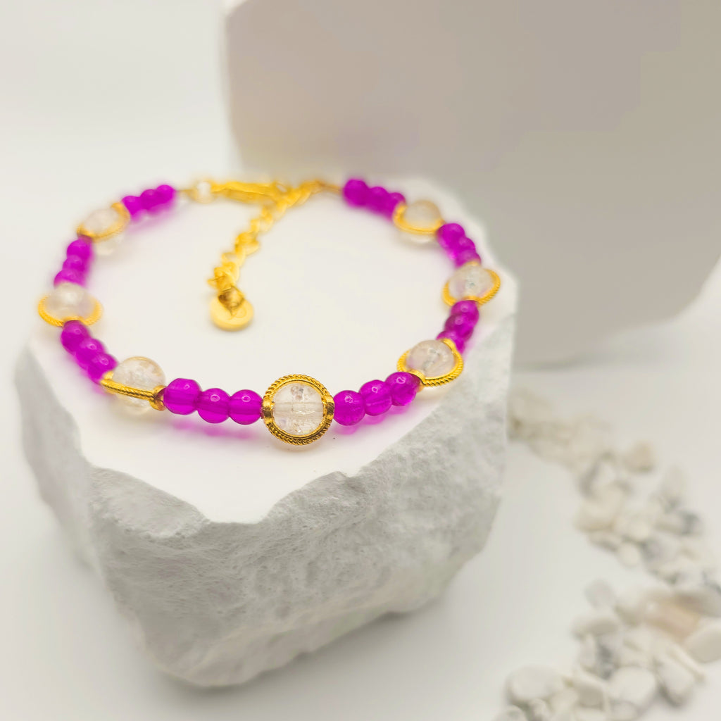 Pink Glass Beaded Bracelet