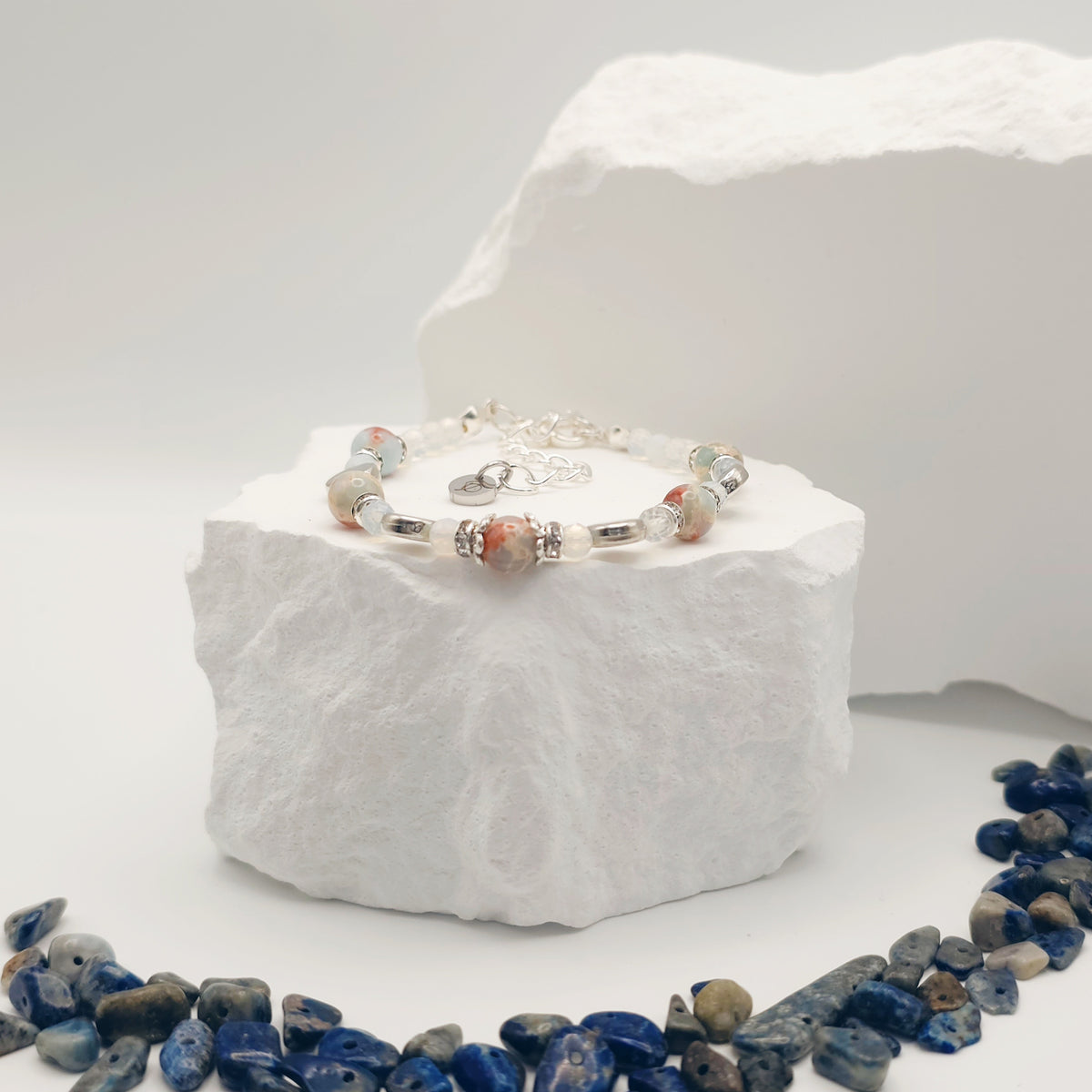 Snakeskin Jade and Moonstone Bracelet [For Spiritual Transformation]