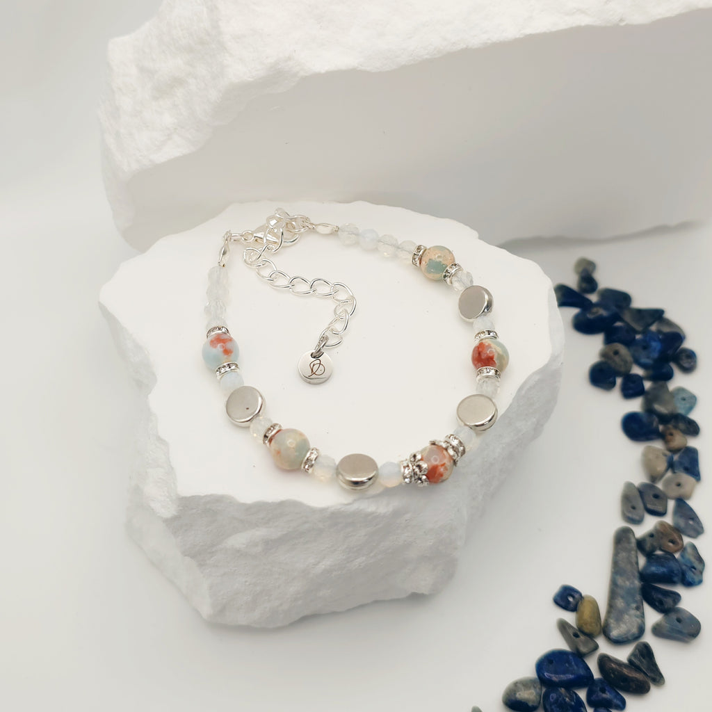 Snakeskin Jade and Moonstone Bracelet [For Spiritual Transformation]