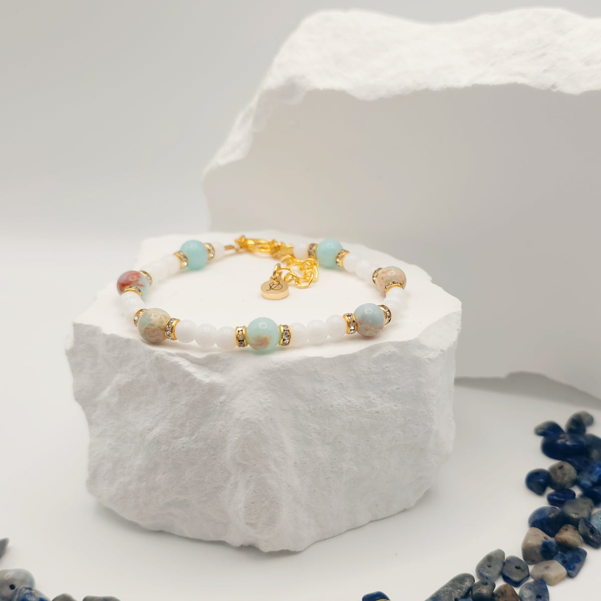 Snakeskin Jade Beaded Bracelet