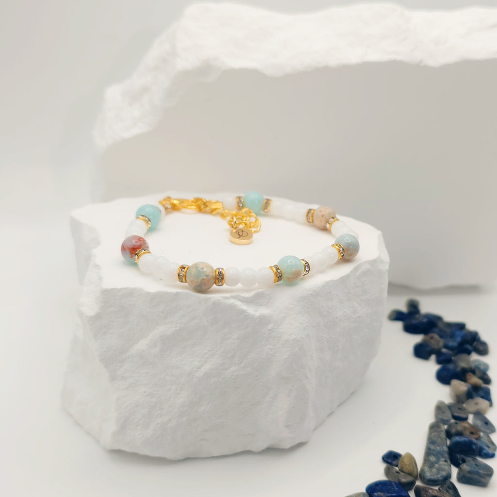 Snakeskin Jade Beaded Bracelet