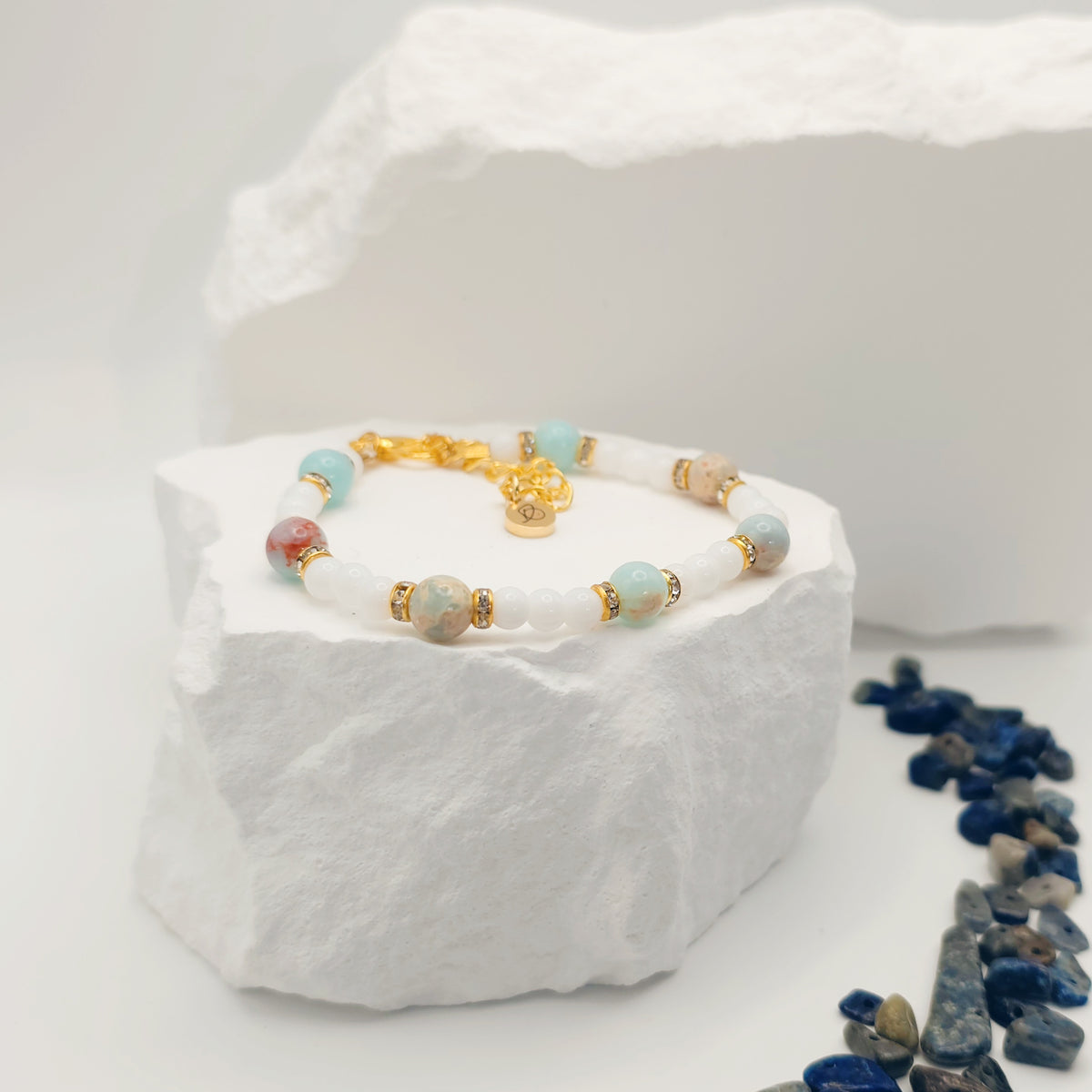 Snakeskin Jade Beaded Bracelet