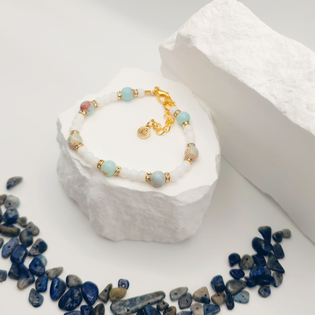 Snakeskin Jade Beaded Bracelet