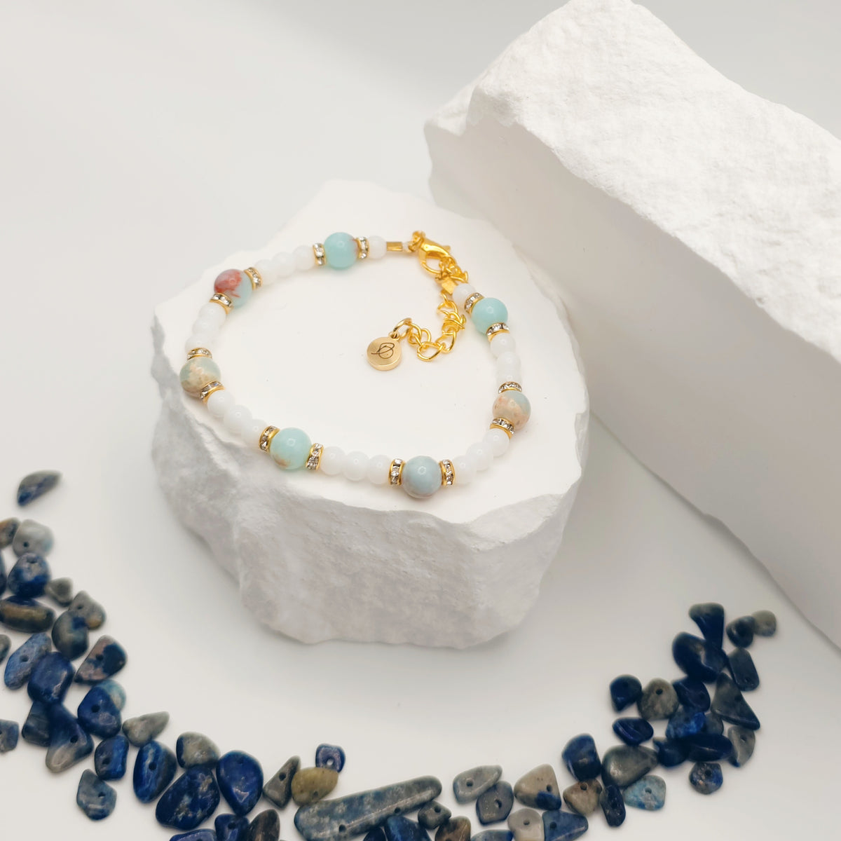 Snakeskin Jade Beaded Bracelet