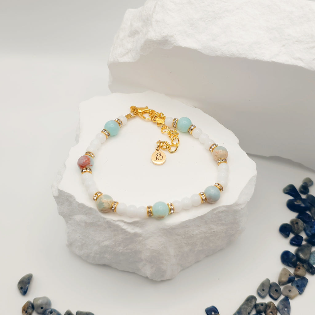 Snakeskin Jade Beaded Bracelet