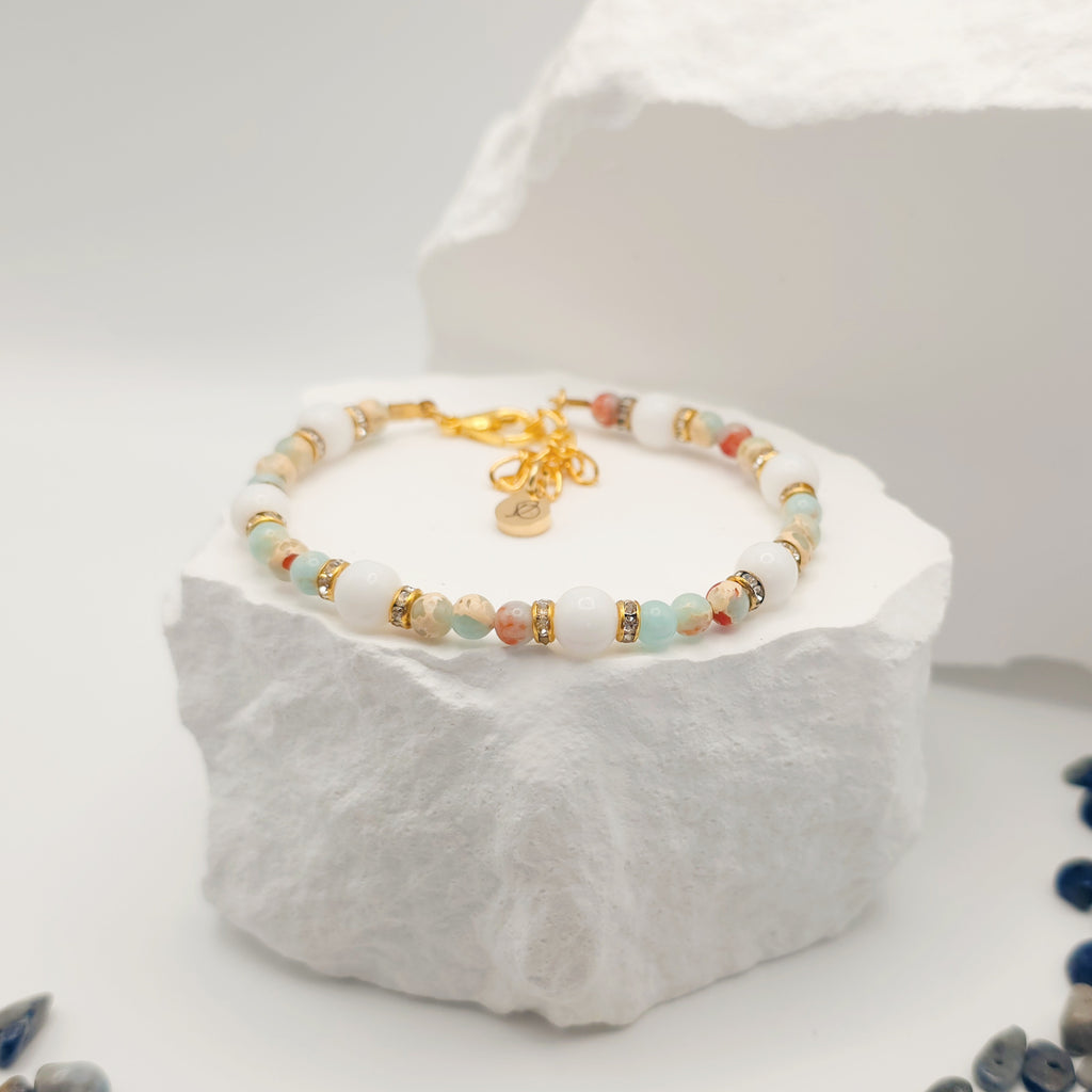 Snakeskin Jade Beaded Bracelet