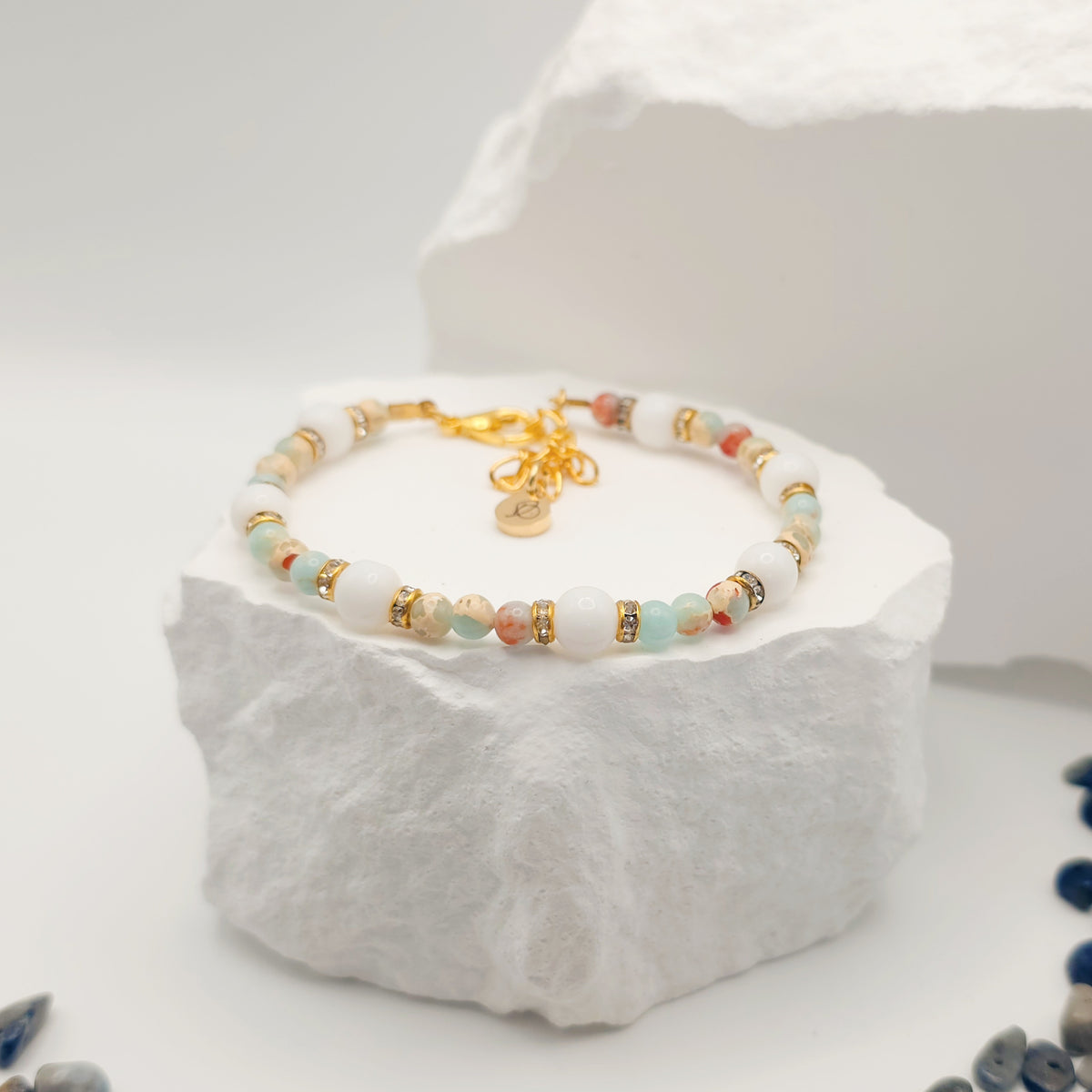 Snakeskin Jade Beaded Bracelet