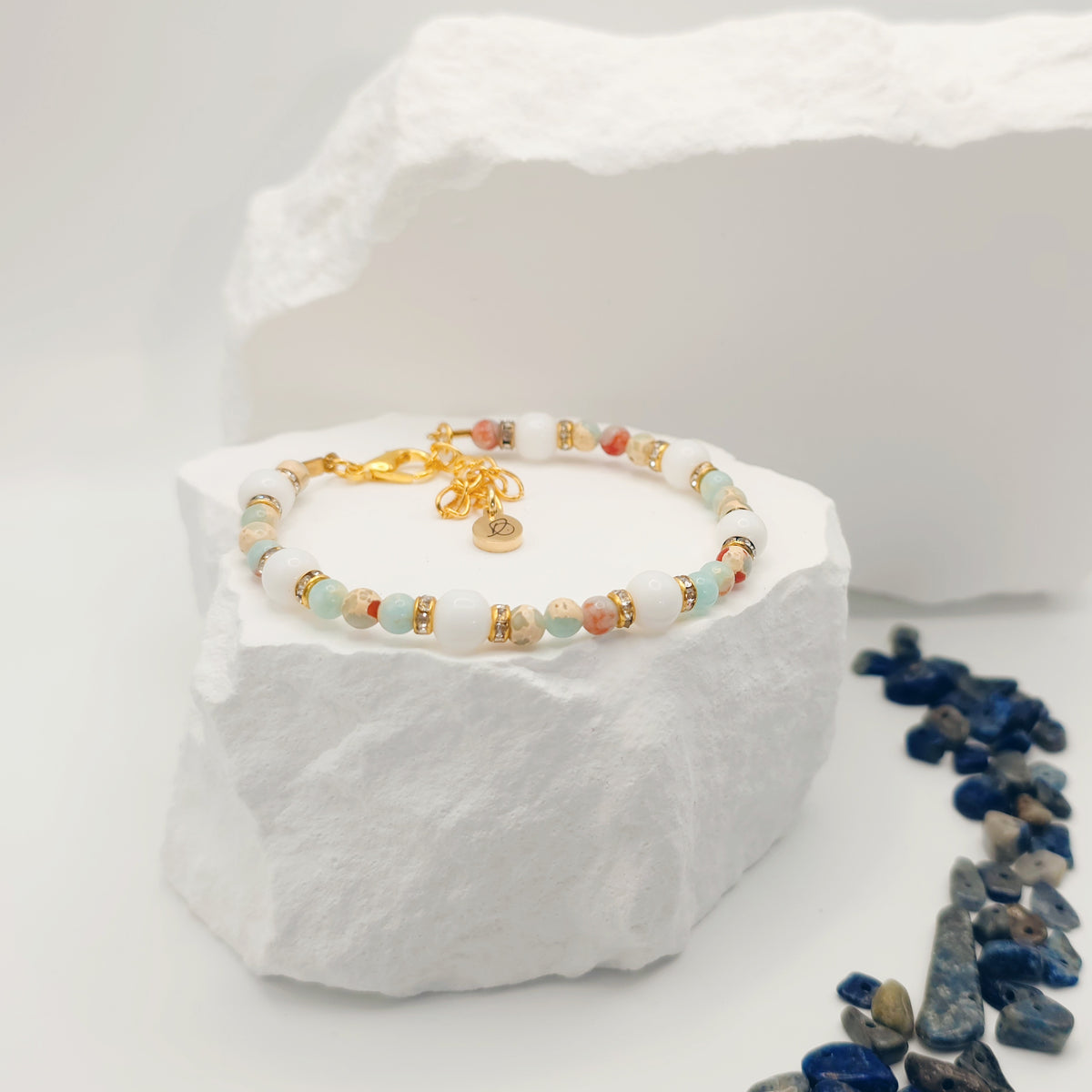 Snakeskin Jade Beaded Bracelet