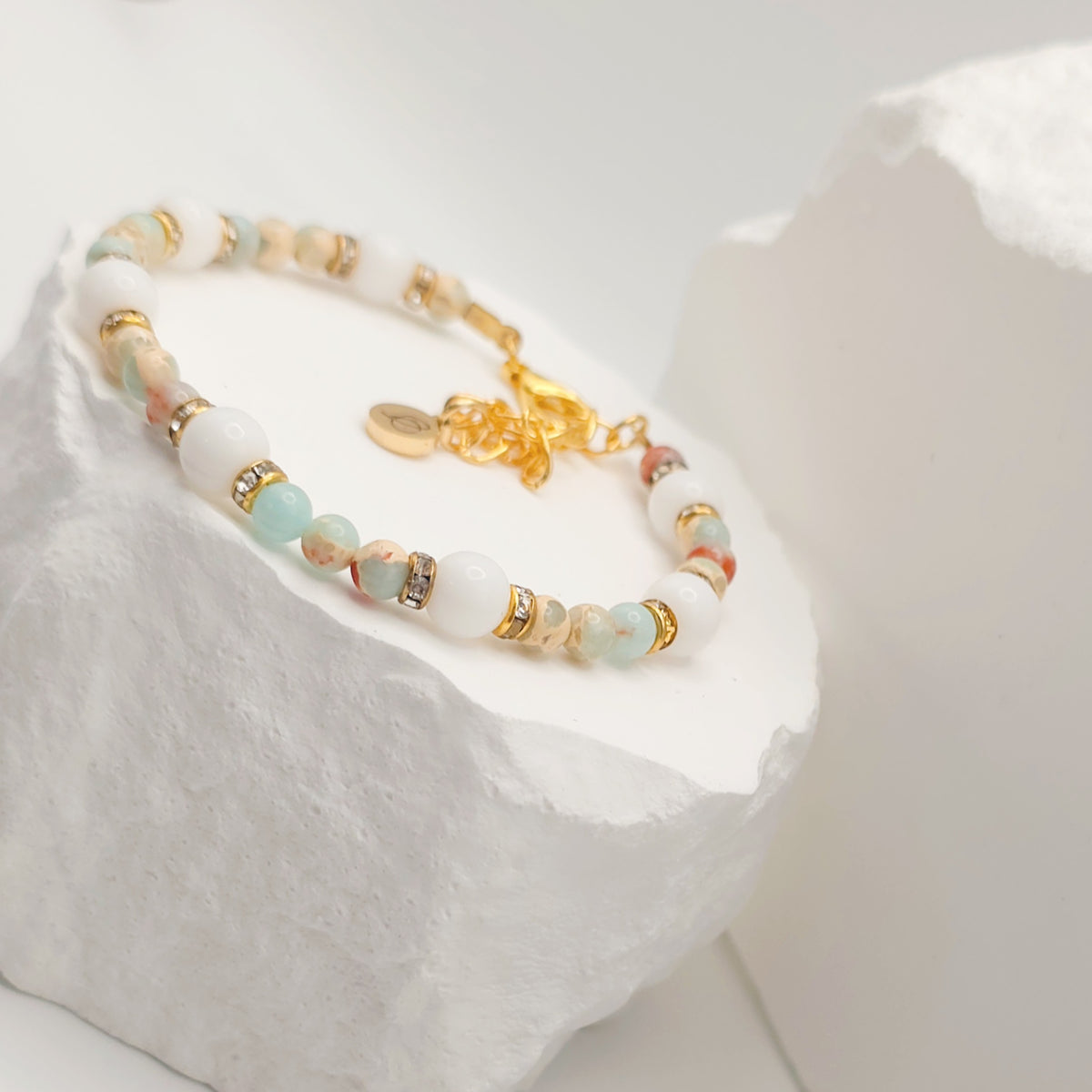 Snakeskin Jade Beaded Bracelet