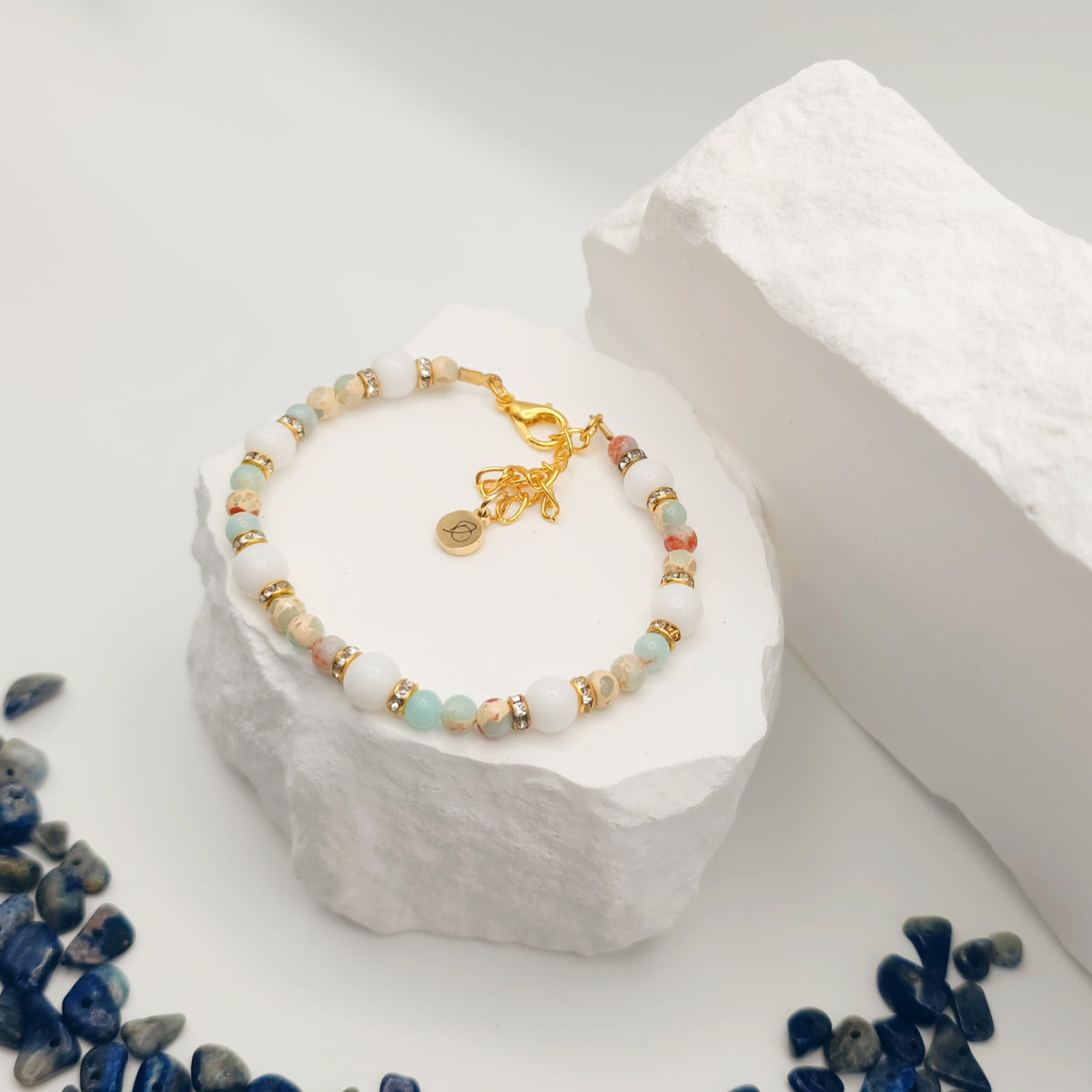 Snakeskin Jade Beaded Bracelet