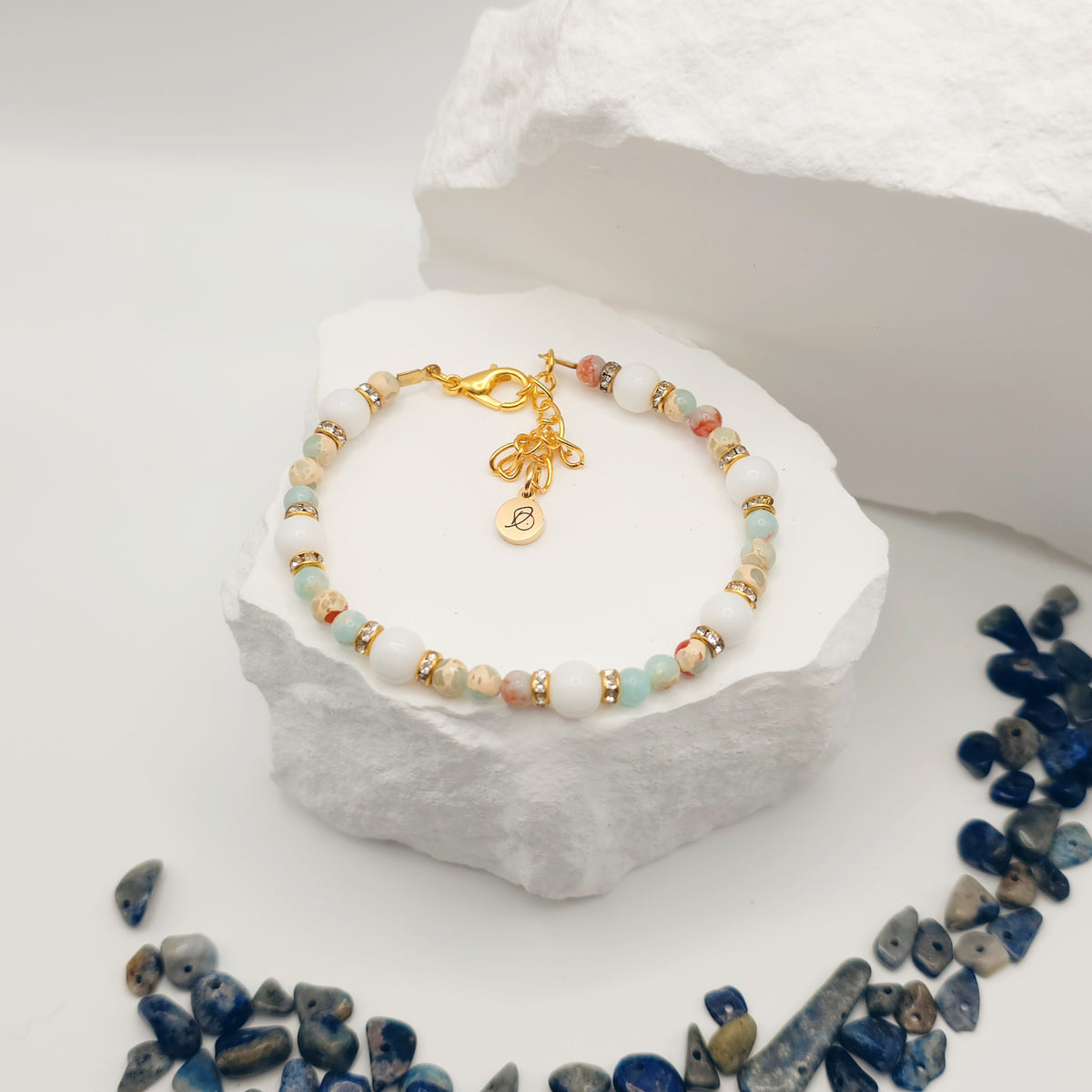 Snakeskin Jade Beaded Bracelet