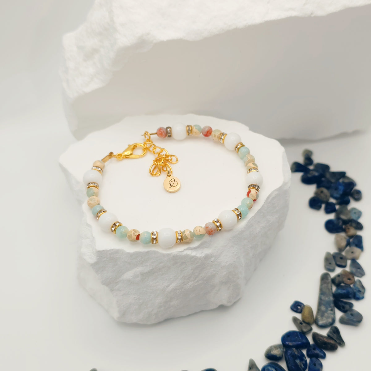 Snakeskin Jade Beaded Bracelet