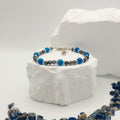 Labradorite and Sapphire Jade Beaded Bracelet [For Protective Energy]