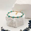 Turquoise and Pyrite Beaded Bracelet [For Confidence]