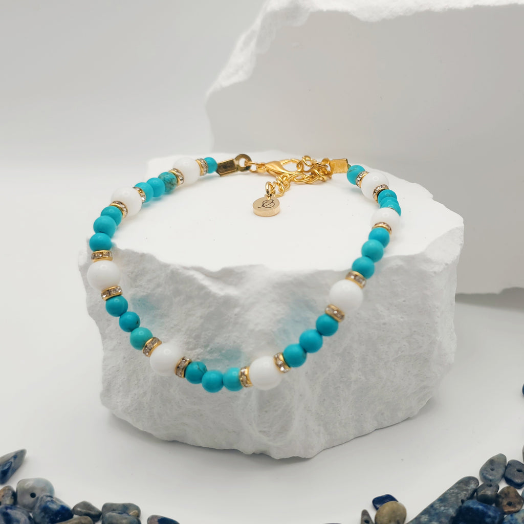 Blue Turquoise Beaded Bracelet