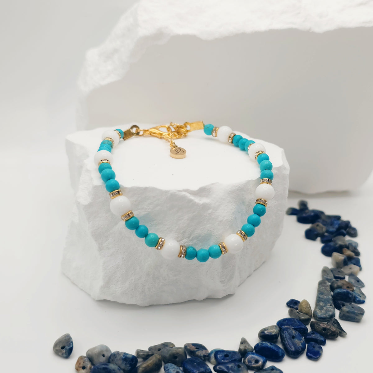 Blue Turquoise Beaded Bracelet