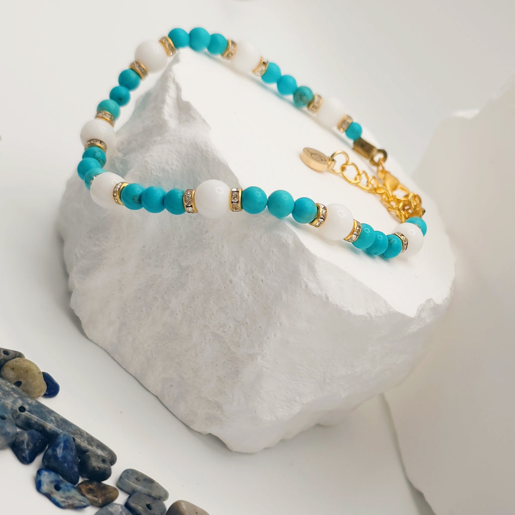 Blue Turquoise Beaded Bracelet