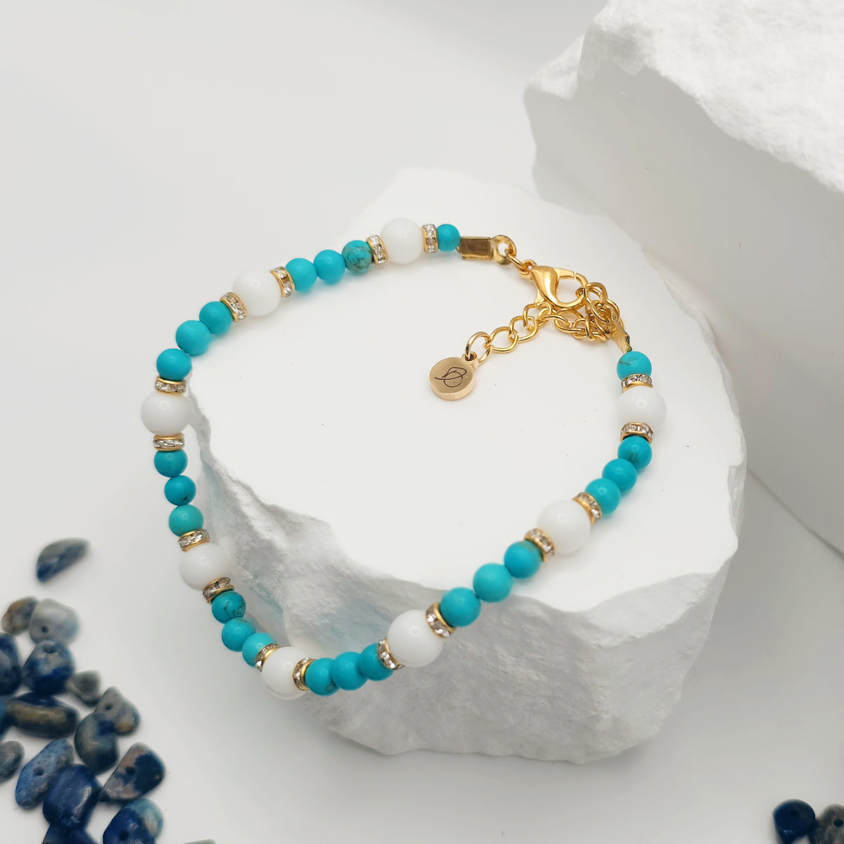 Blue Turquoise Beaded Bracelet