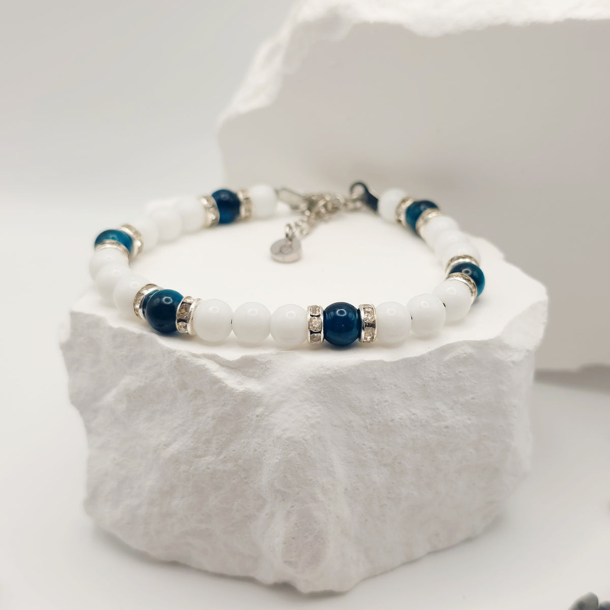 Aquamarine Tigers Eye Beaded Bracelet