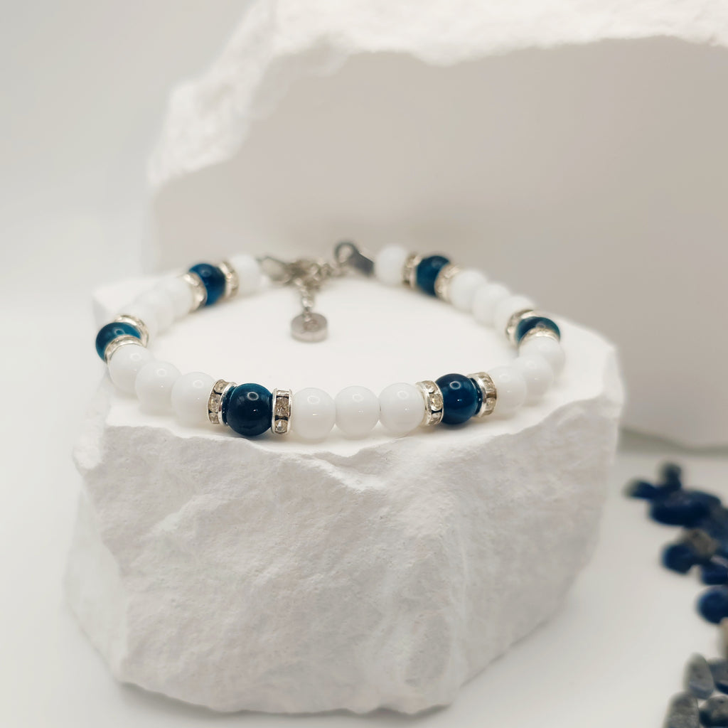 Aquamarine Tigers Eye Beaded Bracelet