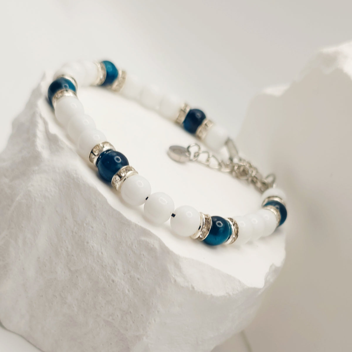 Aquamarine Tigers Eye Beaded Bracelet