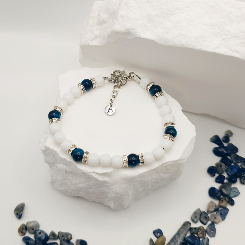 Aquamarine Tigers Eye Beaded Bracelet