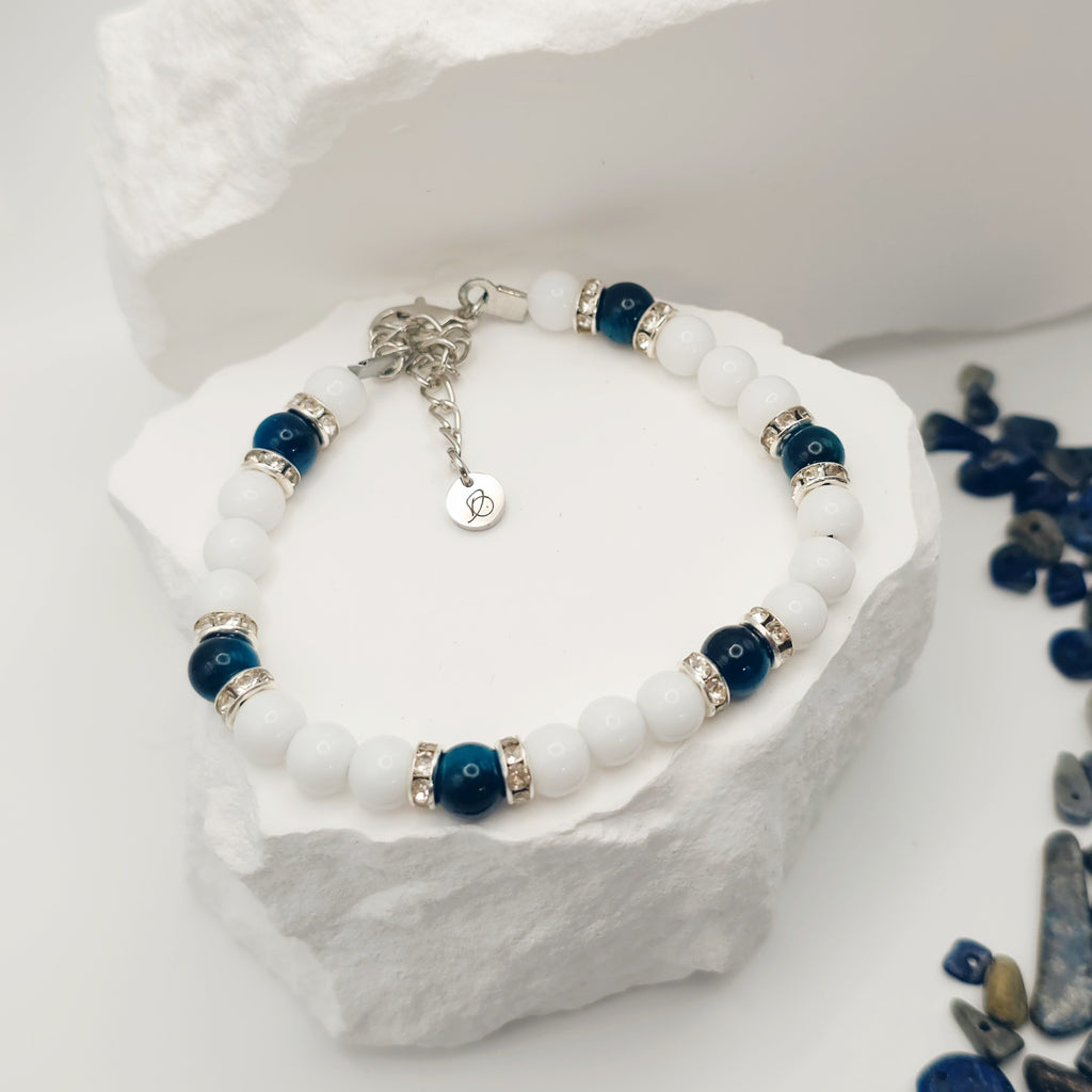 Aquamarine Tigers Eye Beaded Bracelet