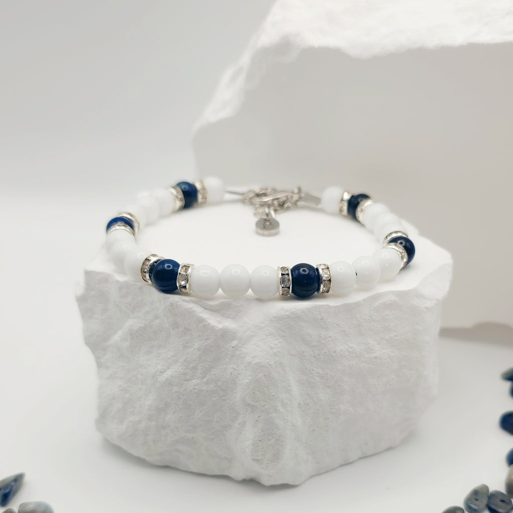 Sapphire Tigers Eye Beaded Bracelet