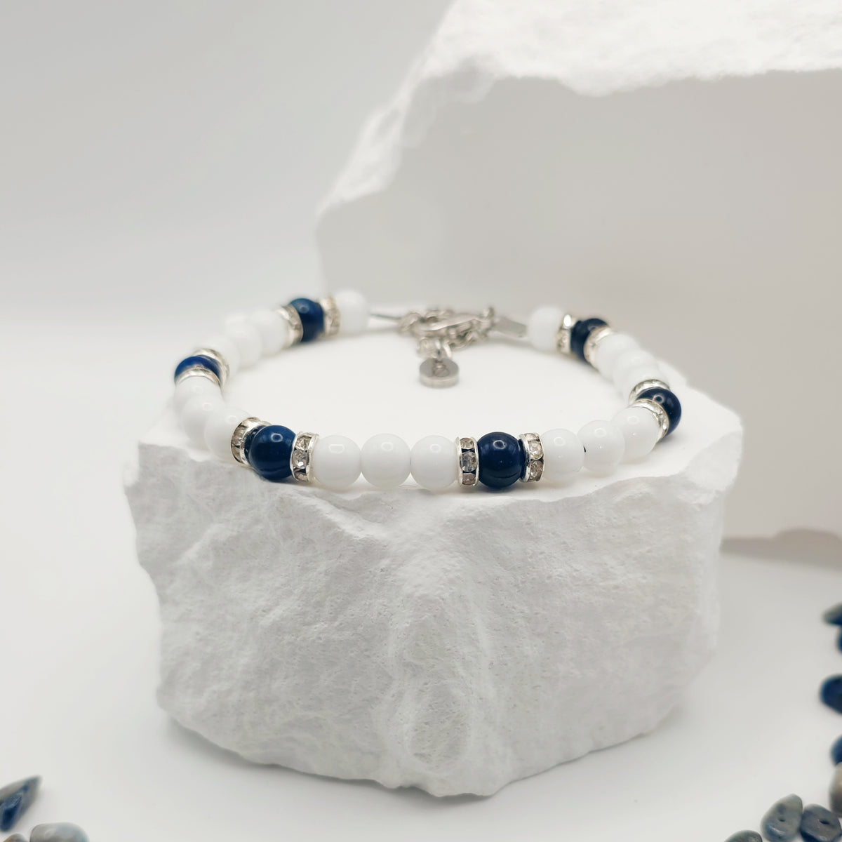 Sapphire Tigers Eye Beaded Bracelet