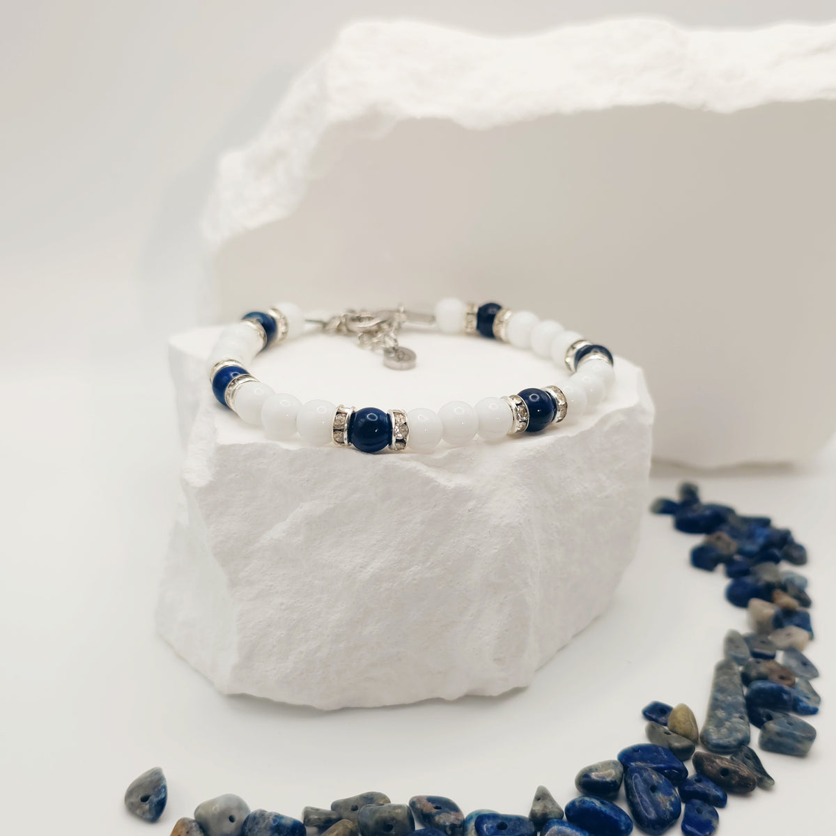 Sapphire Tigers Eye Beaded Bracelet