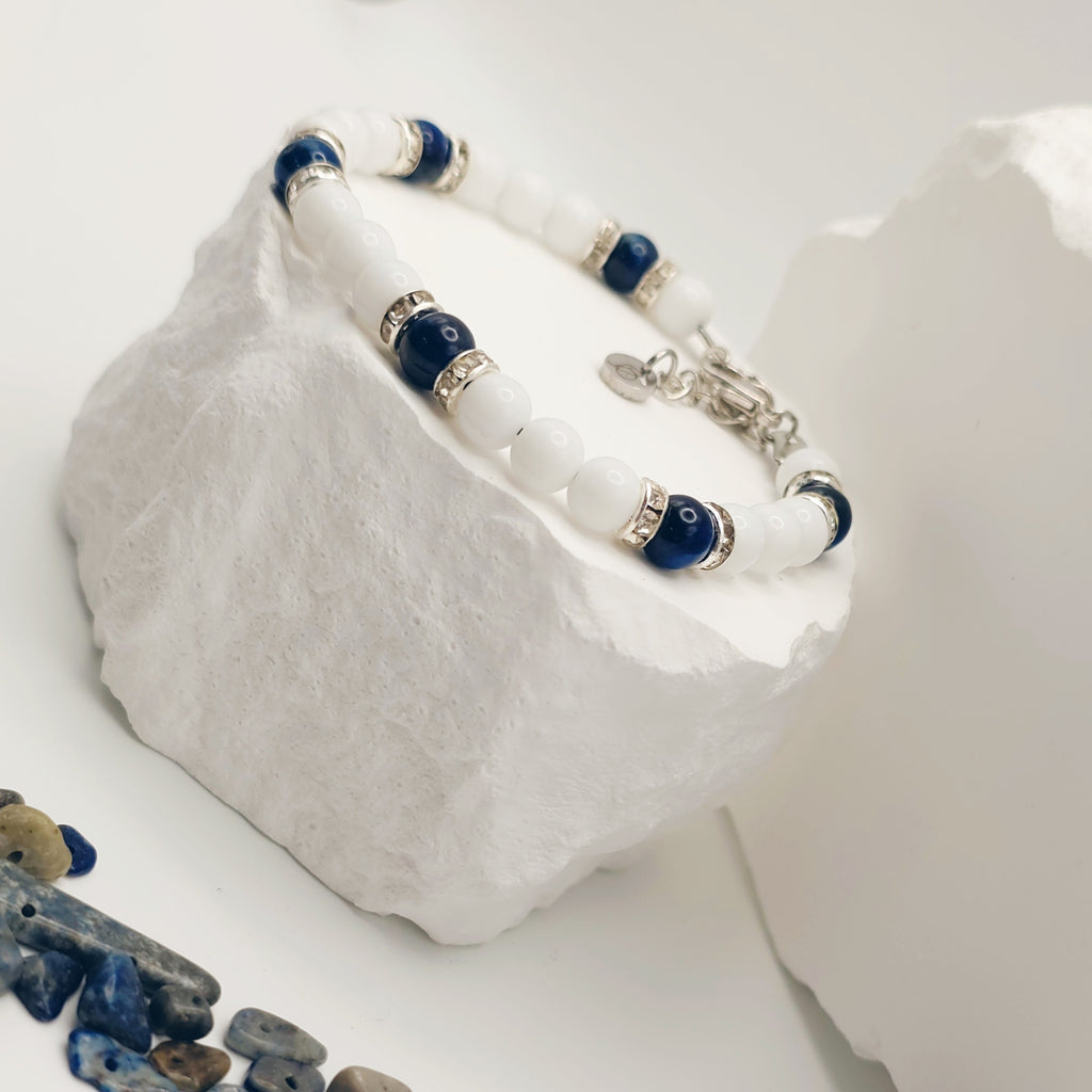 Sapphire Tigers Eye Beaded Bracelet