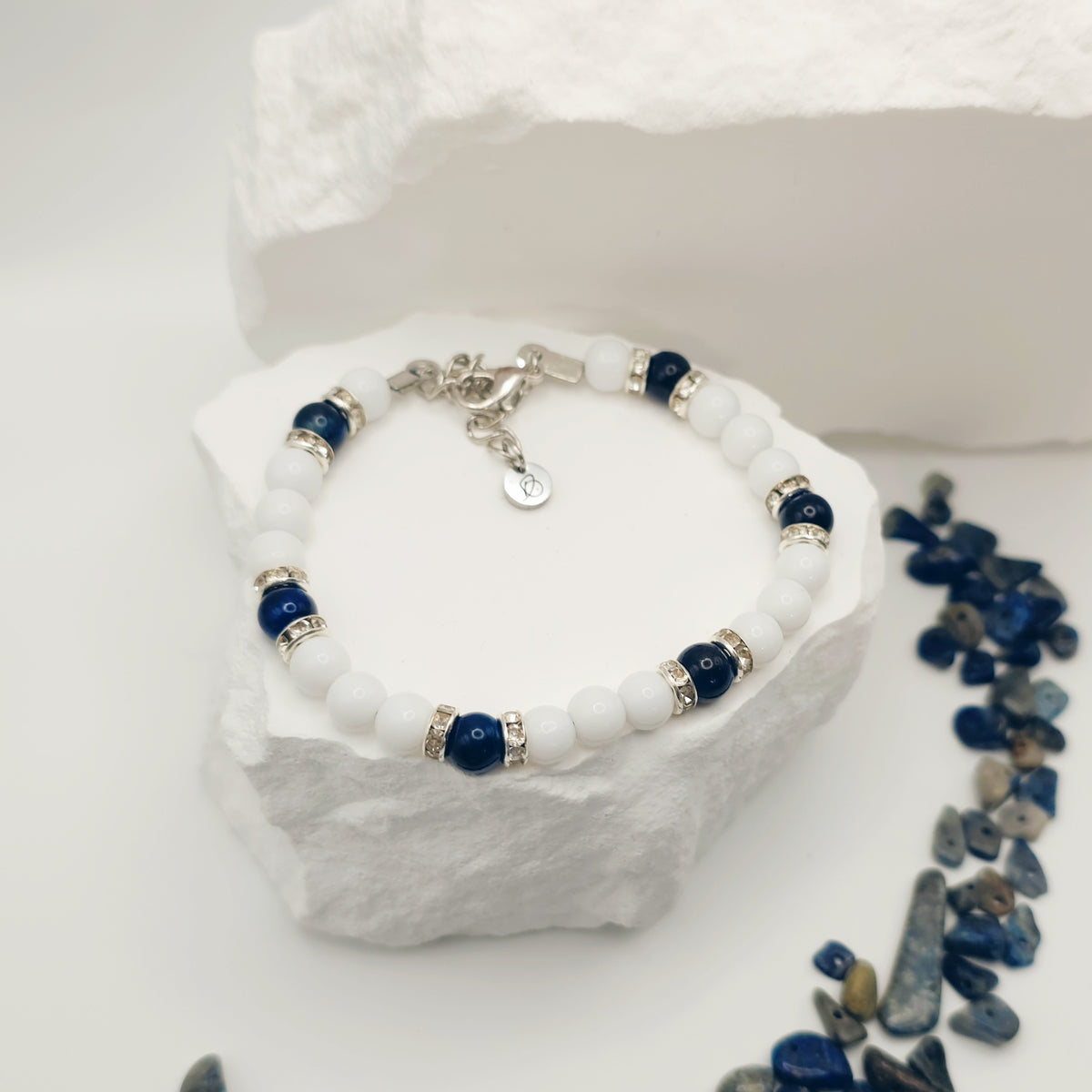 Sapphire Tigers Eye Beaded Bracelet